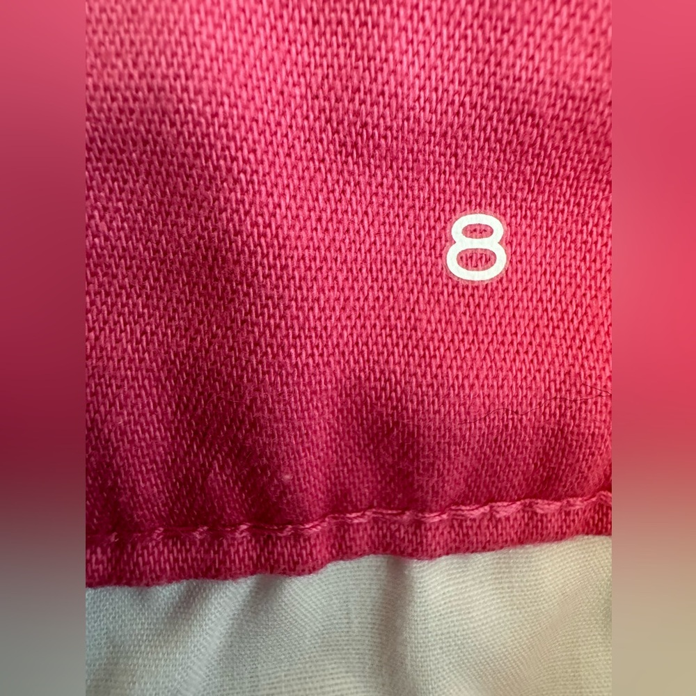 Hot Pink Barbie Preppy Chinos Cotton Spandex Capris Summer Colorful Pants Size 8 - Picture 6 of 8